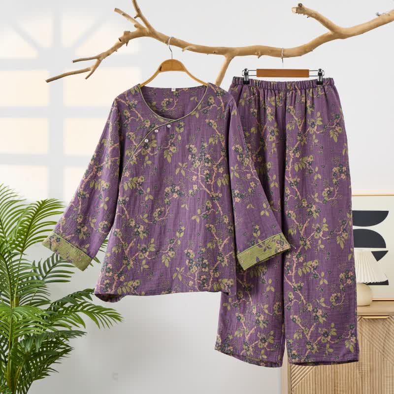 Completo da casa in puro cotone vintage Jacquard - image 2