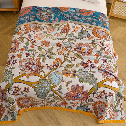 Coperta trapuntata in puro cotone con motivo floreale retrò - image 3