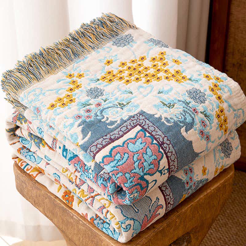 Coperta in cotone con nappe in stile vintage - image 2