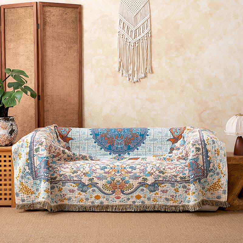 Coperta in cotone con nappe in stile vintage - image 1