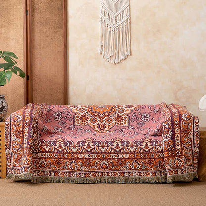 Coperta con nappe in cotone floreale vintage - image 1