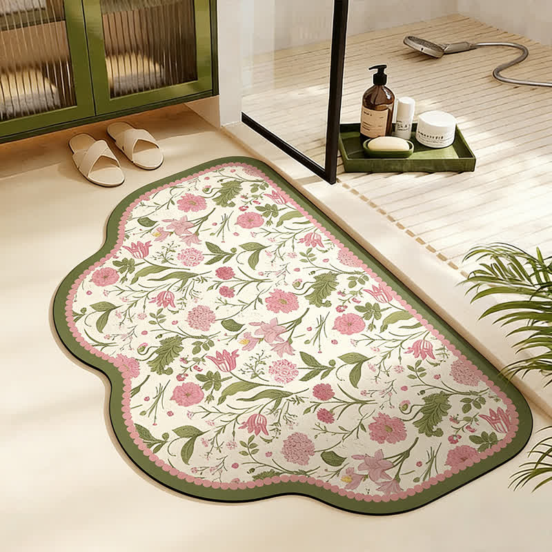 Zerbino assorbente floreale in stile Petite - Trapezio - 60cm x 90cm - image 2