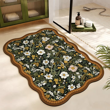 Tappetino da bagno in fango diatomeico floreale ispirato all'arte - Rettangolo - 60cm x 90cm - image 0