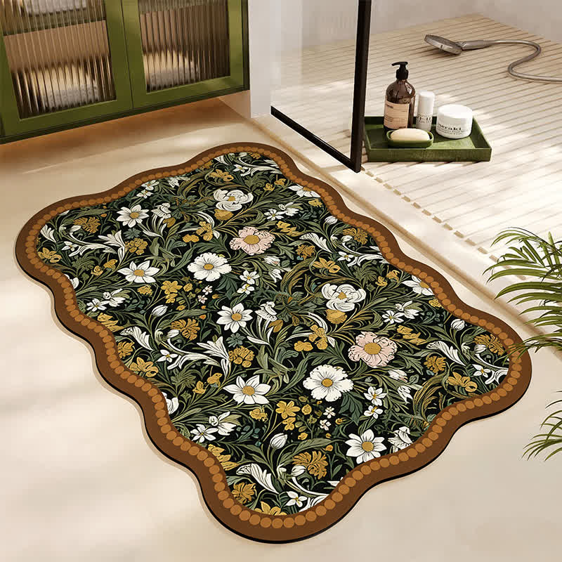 Tappetino da bagno in fango diatomeico floreale ispirato all'arte - Rettangolo - 60cm x 90cm - image 0