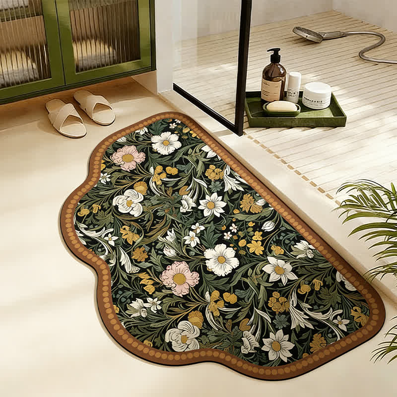 Tappetino da bagno in fango diatomeico floreale ispirato all'arte - Trapezio - 60cm x 90cm - image 2