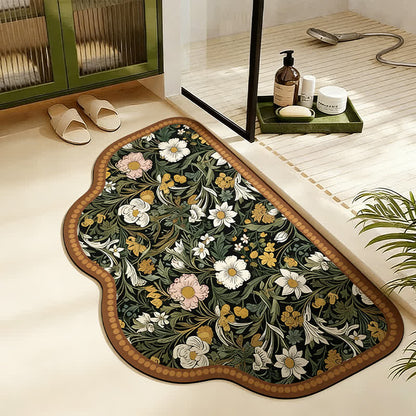Tappetino da bagno in fango diatomeico floreale ispirato all'arte - Trapezio - 60cm x 90cm - image 2