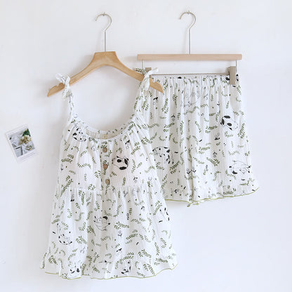 Pigiama senza maniche in puro cotone Cat & Leaf - Bianco - XL - image 13