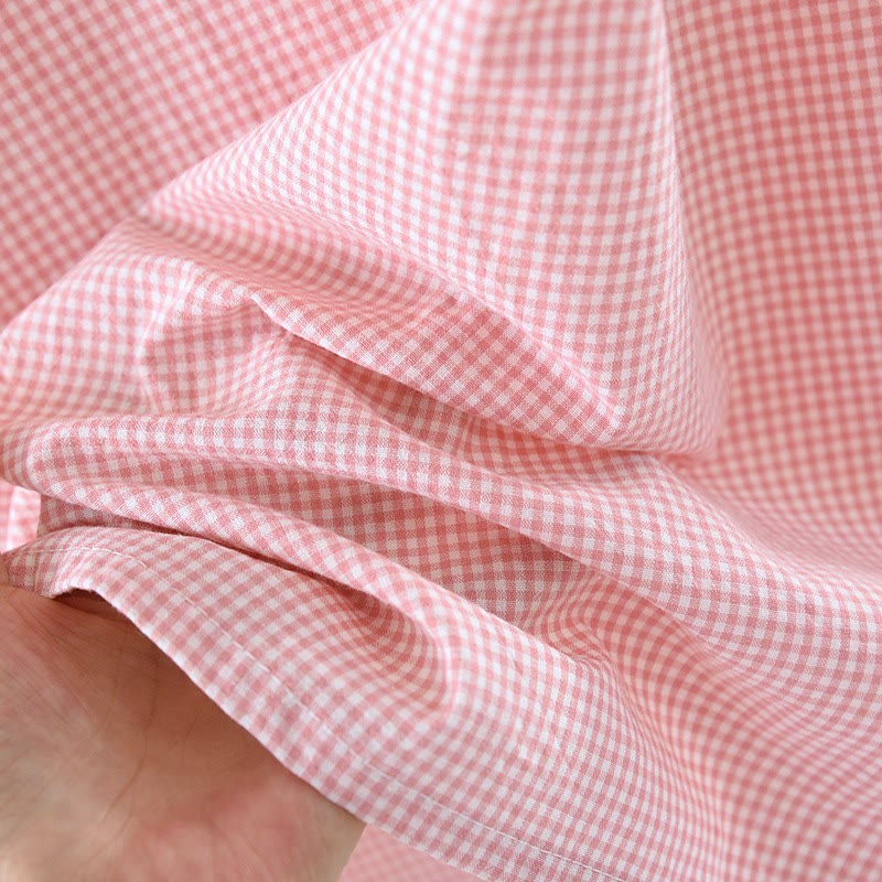 Camicia da notte in cotone con maniche a sbuffo a quadretti - image 9