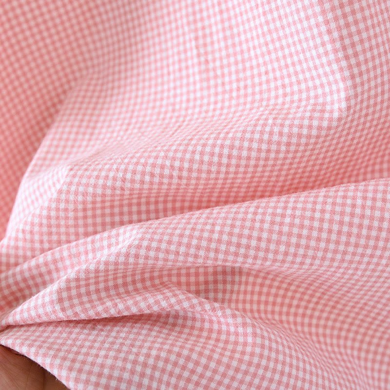 Camicia da notte in cotone con maniche a sbuffo a quadretti - image 8