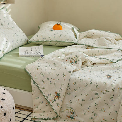 Biancheria da letto in garza di cotone Botanical Leaf & Bunny - image 3