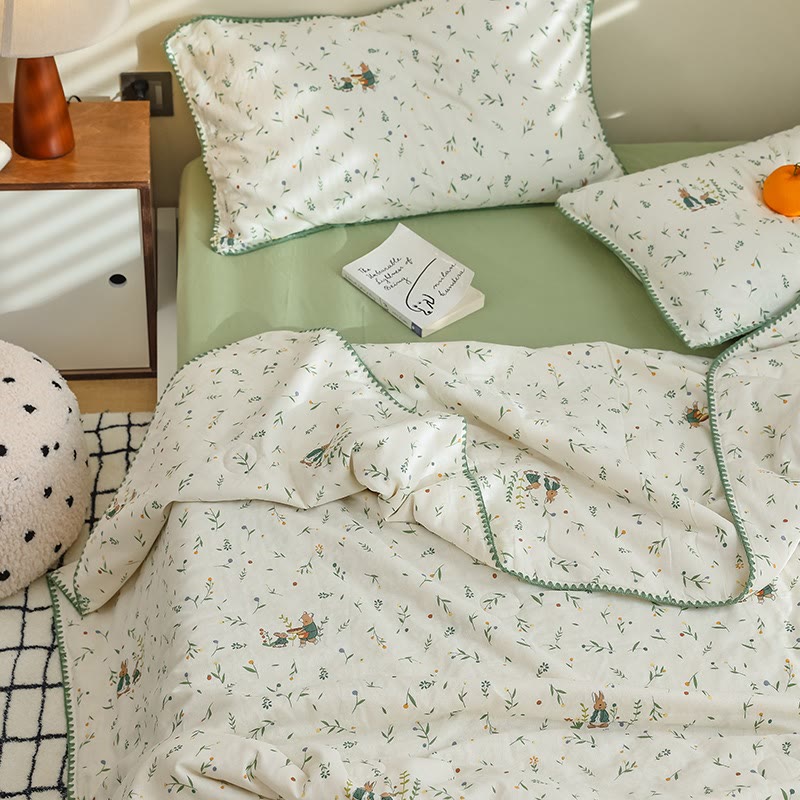 Biancheria da letto in garza di cotone Botanical Leaf & Bunny - image 4