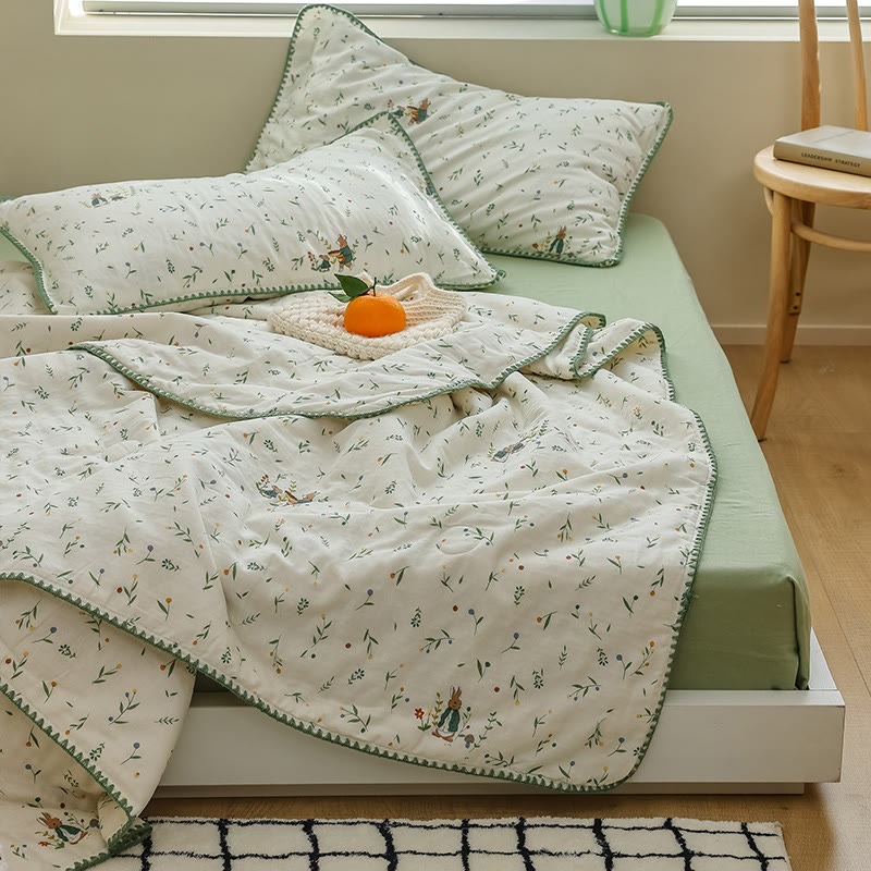 Biancheria da letto in garza di cotone Botanical Leaf & Bunny - image 5
