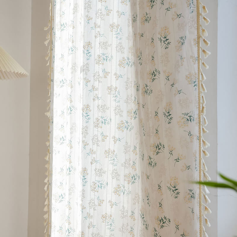 Tenda trasparente in cotone con nappe floreali Refresh - image 3