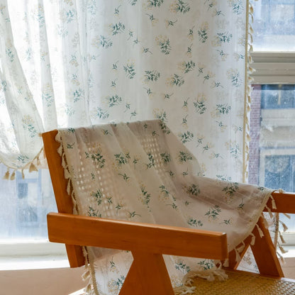 Tenda trasparente in cotone con nappe floreali Refresh - image 4