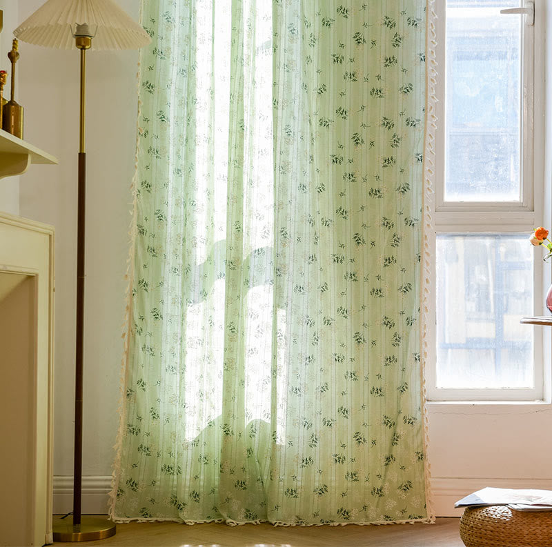 Tenda trasparente in cotone con nappe floreali Refresh - image 27