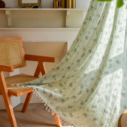Tenda trasparente in cotone con nappe floreali Refresh - Verde - 140cm x 260cm - image 24