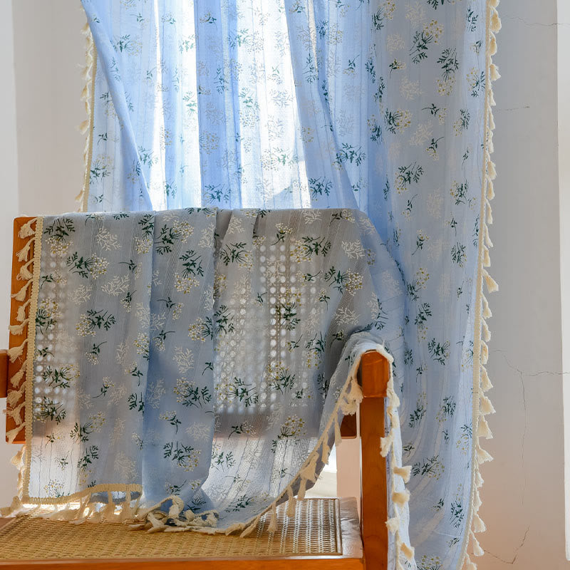 Tenda trasparente in cotone con nappe floreali Refresh - image 21