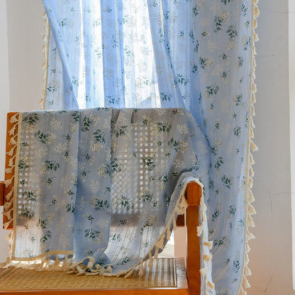 Tenda trasparente in cotone con nappe floreali Refresh - image 21