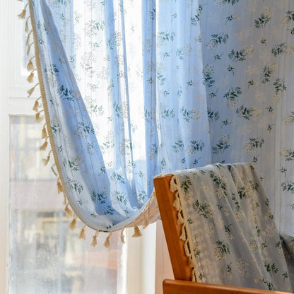 Tenda trasparente in cotone con nappe floreali Refresh - image 20