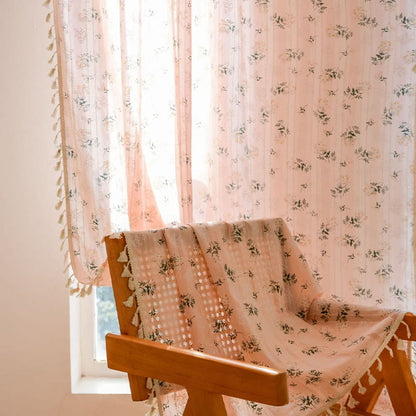 Tenda trasparente in cotone con nappe floreali Refresh - image 12