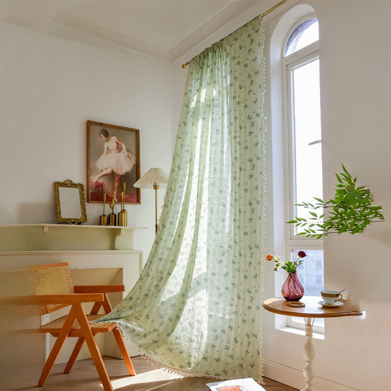 Tenda trasparente in cotone con nappe floreali Refresh - image 26