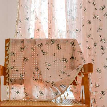 Tenda trasparente in cotone con nappe floreali Refresh - image 13