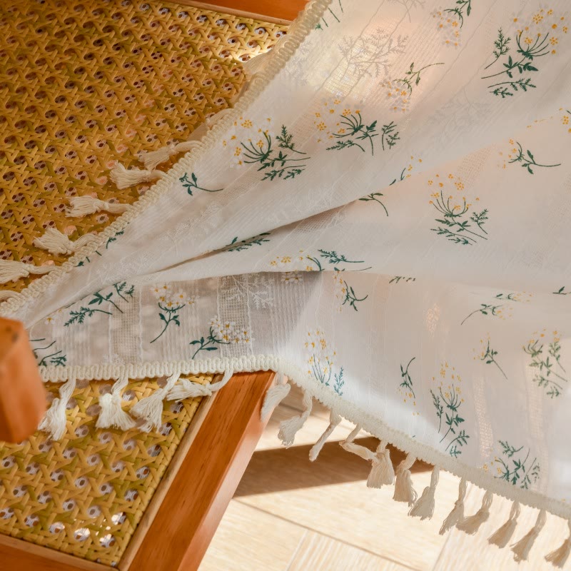 Tenda trasparente in cotone con nappe floreali Refresh - image 7