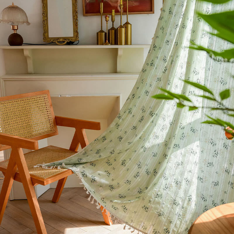 Tenda trasparente in cotone con nappe floreali Refresh - image 28
