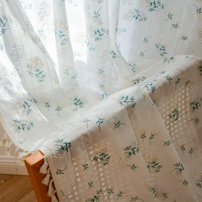 Tenda trasparente in cotone con nappe floreali Refresh - image 6