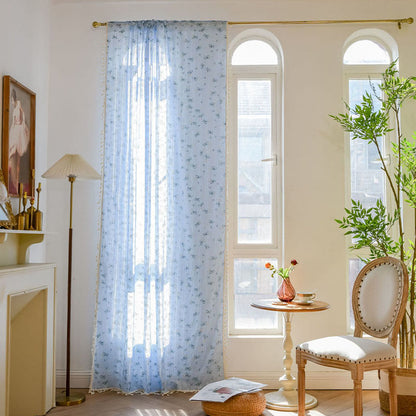 Tenda trasparente in cotone con nappe floreali Refresh - image 19