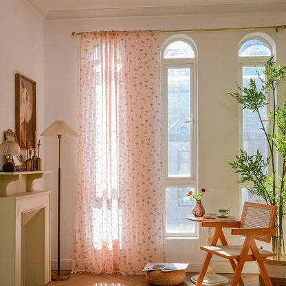 Tenda trasparente in cotone con nappe floreali Refresh - image 10