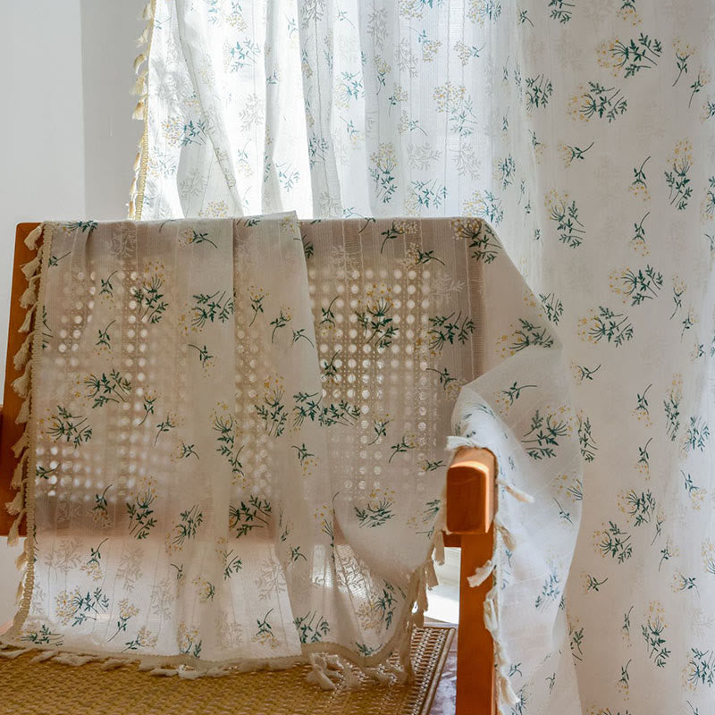 Tenda trasparente in cotone con nappe floreali Refresh - image 5