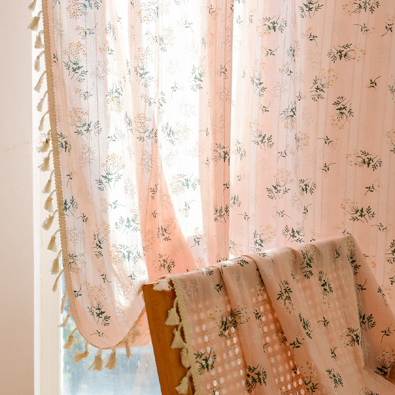 Tenda trasparente in cotone con nappe floreali Refresh - image 14