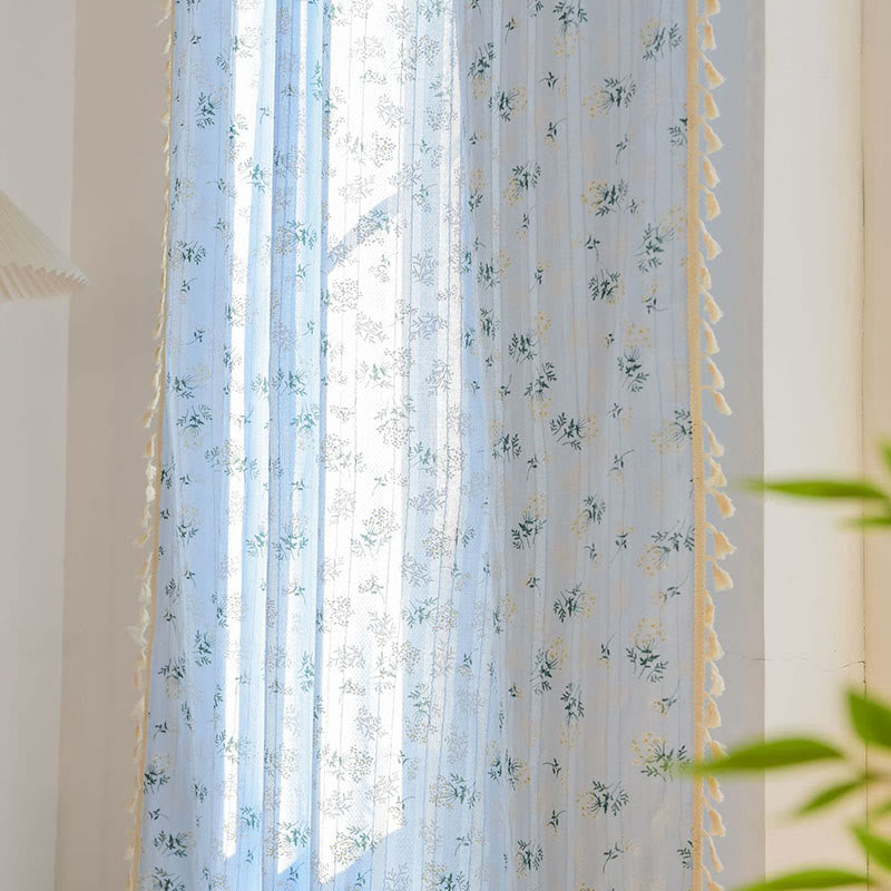 Tenda trasparente in cotone con nappe floreali Refresh - image 22