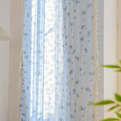 Tenda trasparente in cotone con nappe floreali Refresh - image 22