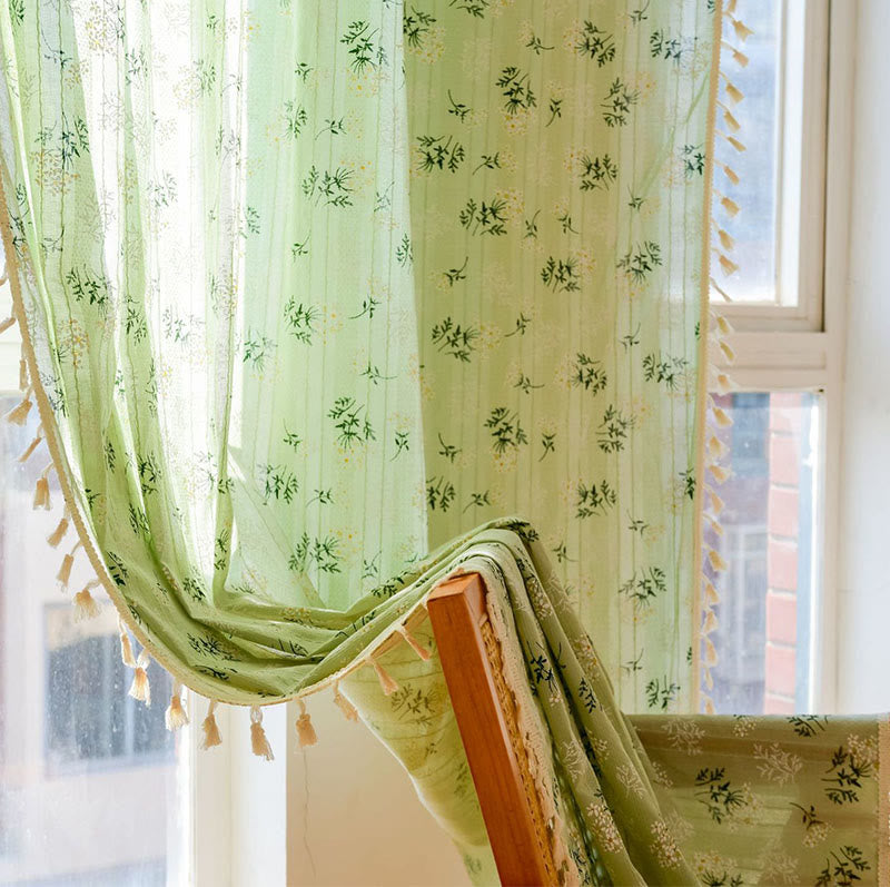 Tenda trasparente in cotone con nappe floreali Refresh - image 29