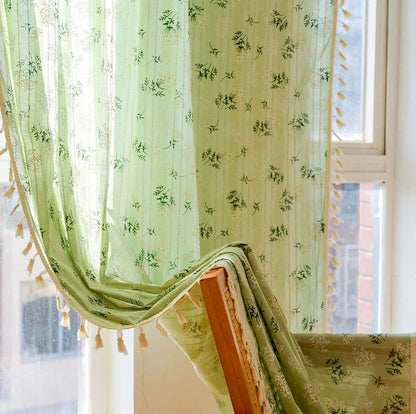 Tenda trasparente in cotone con nappe floreali Refresh - image 29