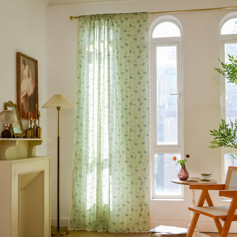 Tenda trasparente in cotone con nappe floreali Refresh - image 25