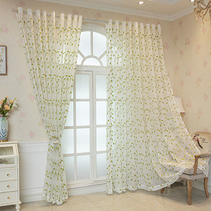 Tenda trasparente con foglie verdi in stile cottage - image 2