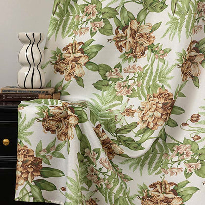 Tenda floreale e a foglie in stile cottage - Verde e giallo - 132cm x 274cm - image 8