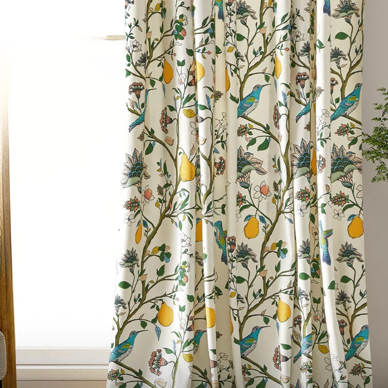 Tenda vintage con uccelli e fiori - image 4