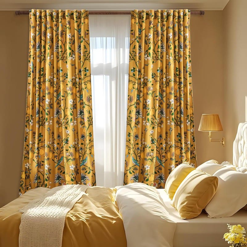 Tenda vintage con uccelli e fiori - image 17
