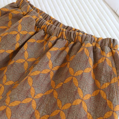 Pantaloncini del pigiama in garza di cotone a quadri gialli - image 3