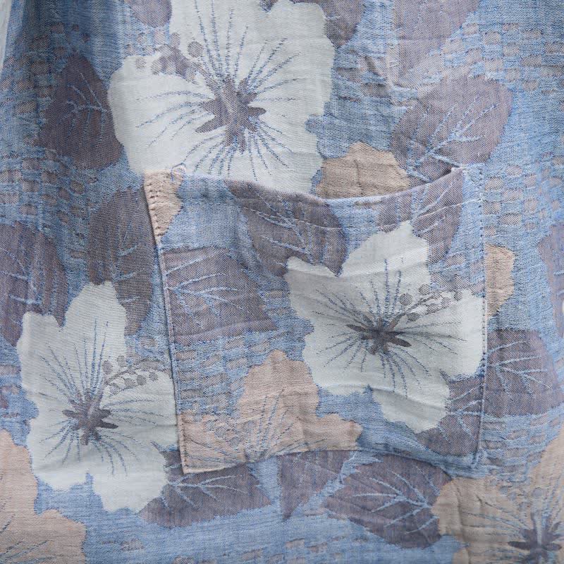 Kimono in garza di cotone con fiori di ciliegio - image 6