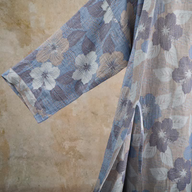 Kimono in garza di cotone con fiori di ciliegio - image 4