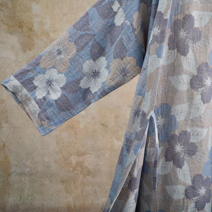 Kimono in garza di cotone con fiori di ciliegio - image 4