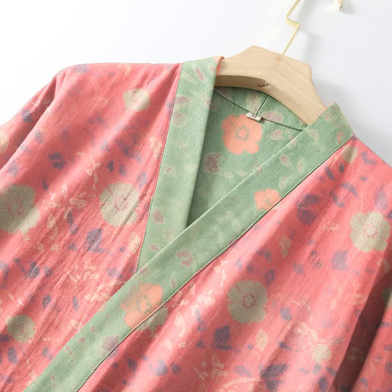 Kimono in cotone floreale a doppia garza - image 4