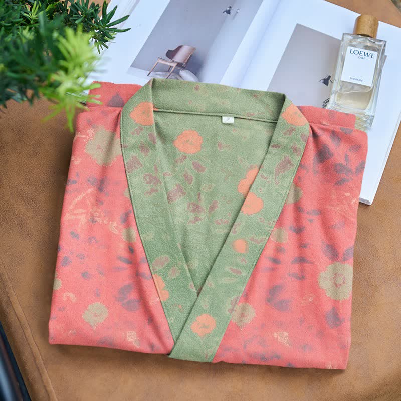 Kimono in cotone floreale a doppia garza - image 3
