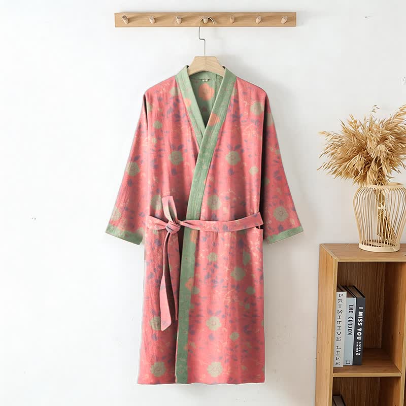 Kimono in cotone floreale a doppia garza - image 2