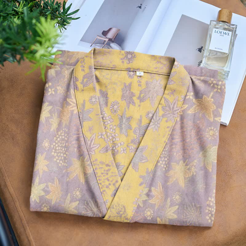 Kimono in cotone botanico a doppia garza - image 3